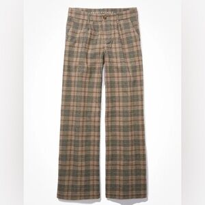 AE Low-Rise Plaid Baggy Wide-Leg Pant